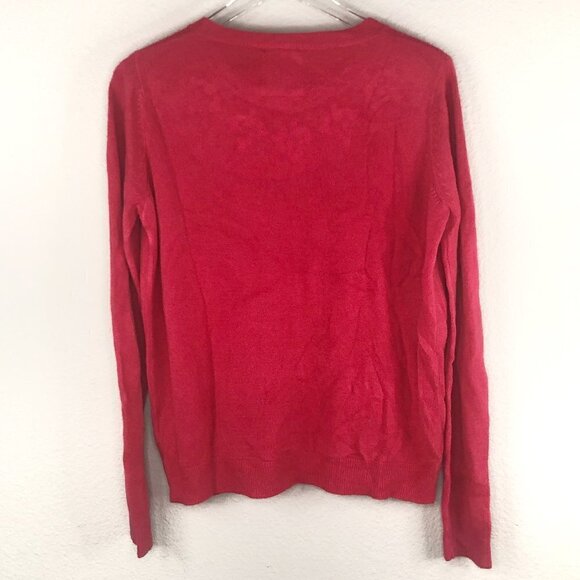 U.S. Polo Assn. Red Long Sleeve Jeweled Gems Neck Embellish Sweater Women's M - Picture 6 of 6